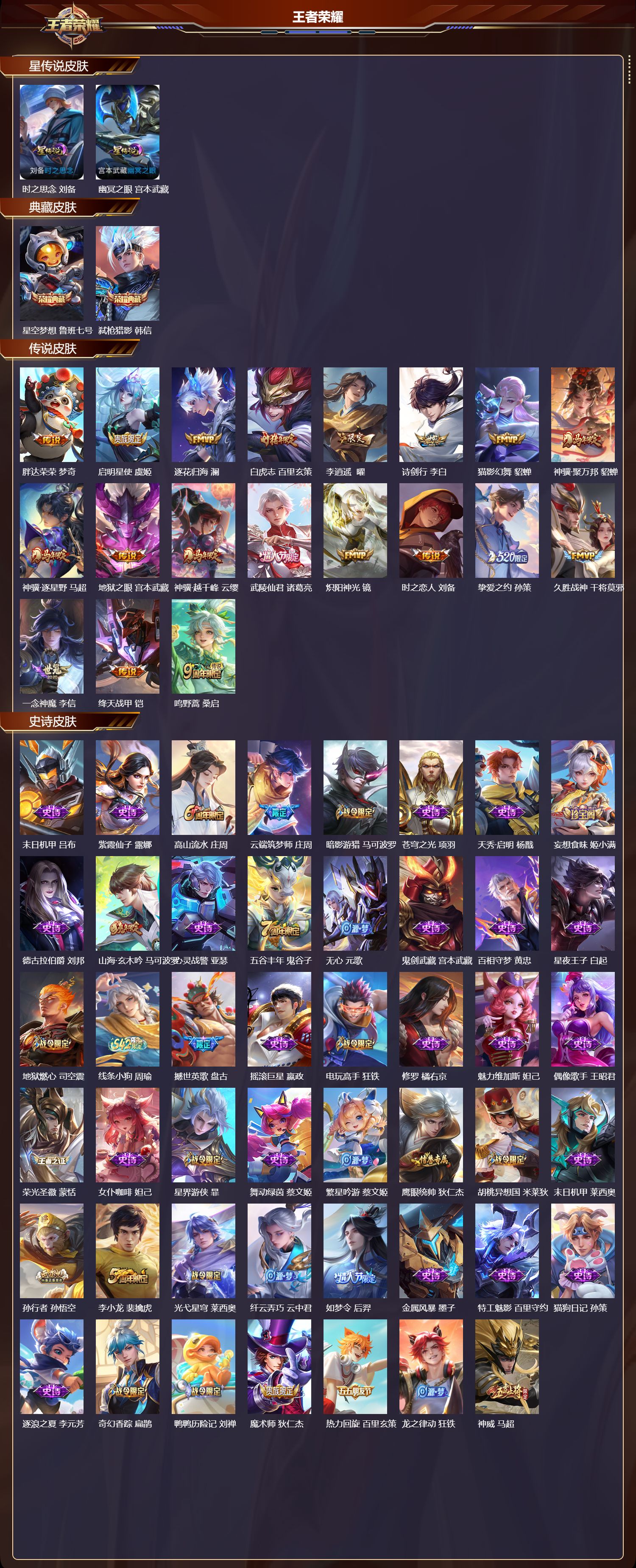 WZMK4311628王者荣耀账号详情图1