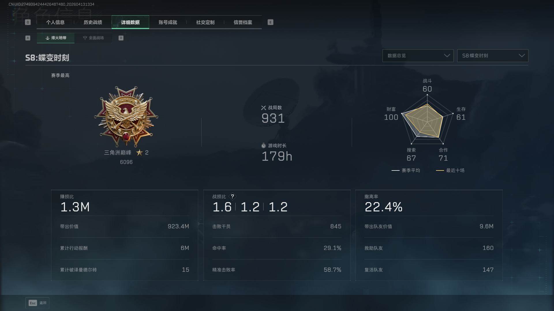 SJZCMW4105685三角洲行动账号详情图3