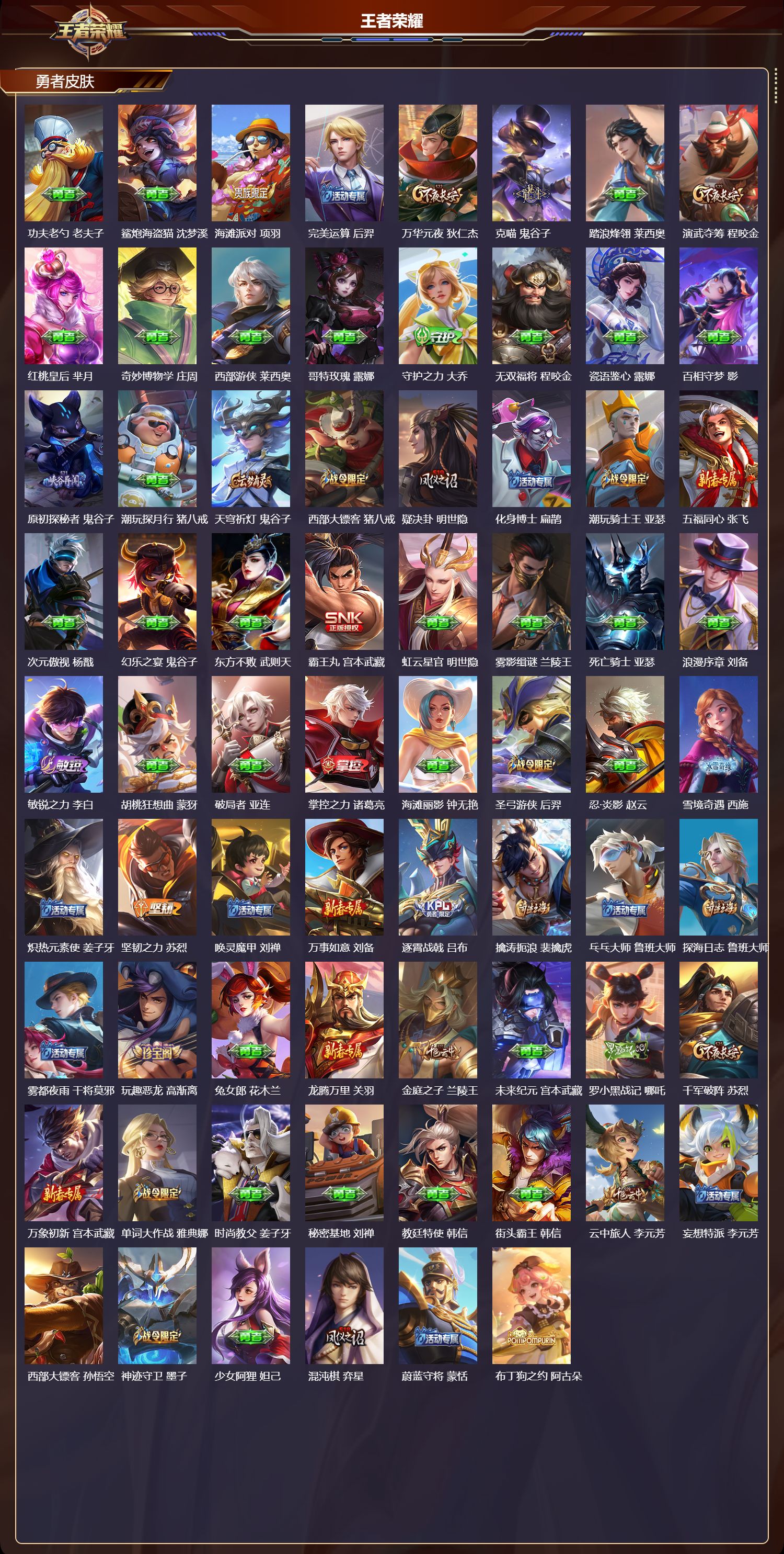 WZMK4314484王者荣耀账号详情图3