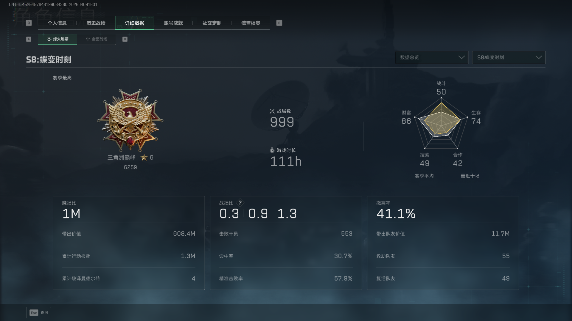 SJZCMW4106489三角洲行动账号详情图3