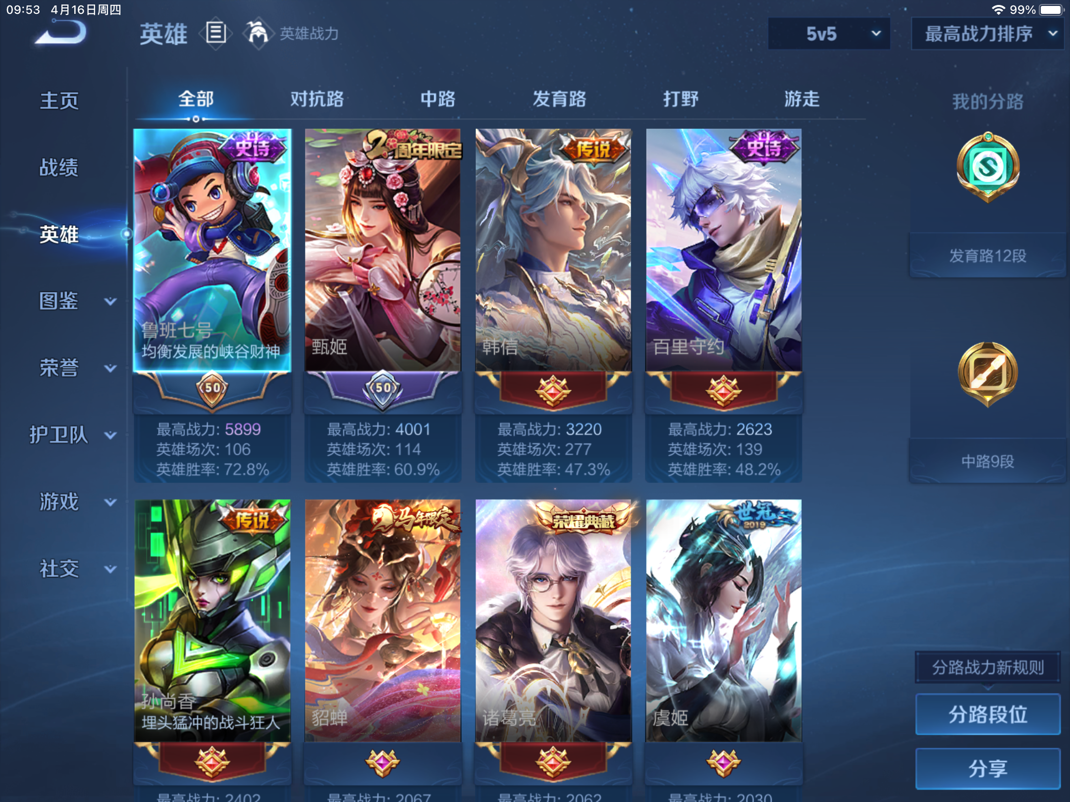 WZCMW4332150王者荣耀账号详情图2