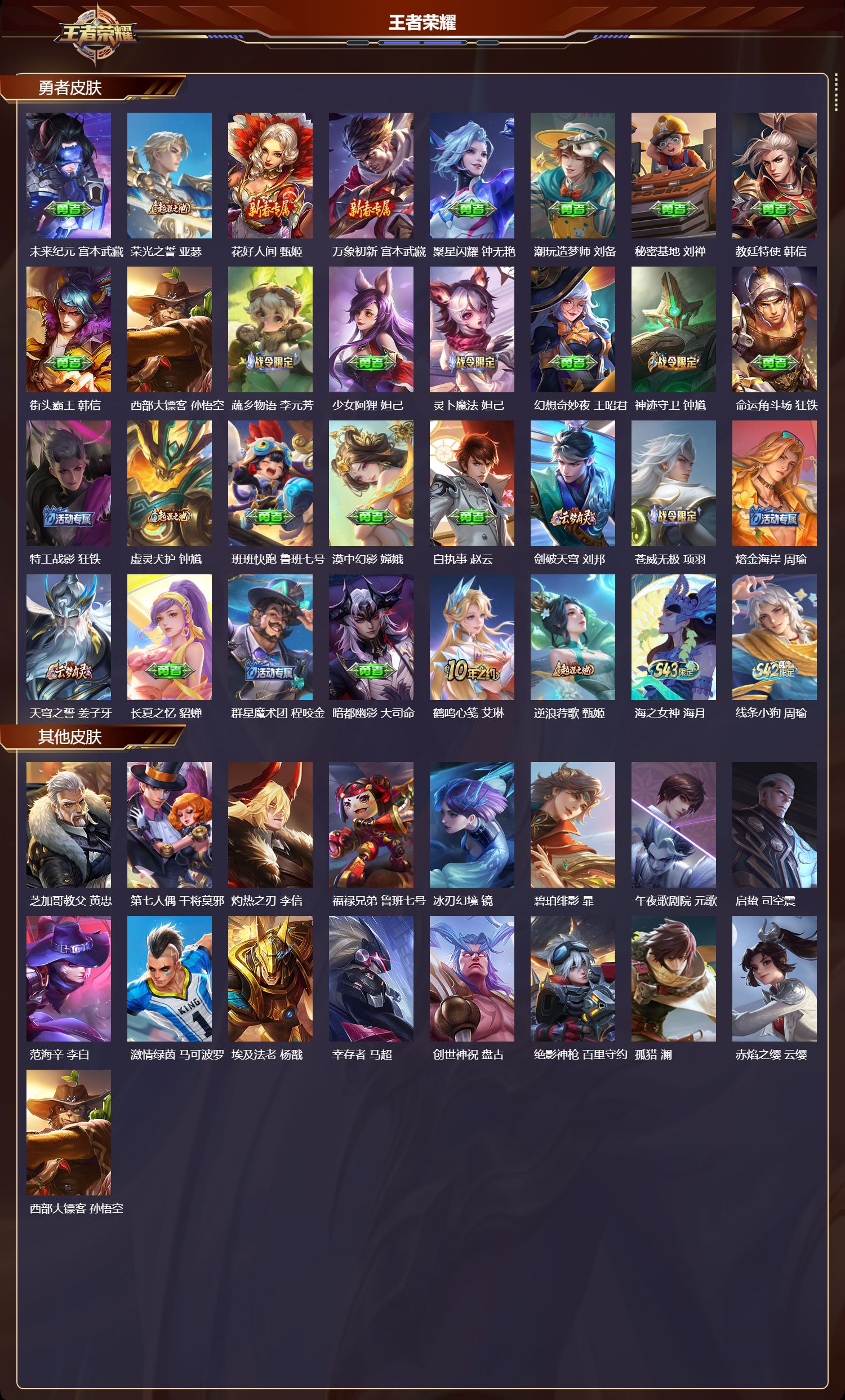 WZMK4314499王者荣耀账号详情图2