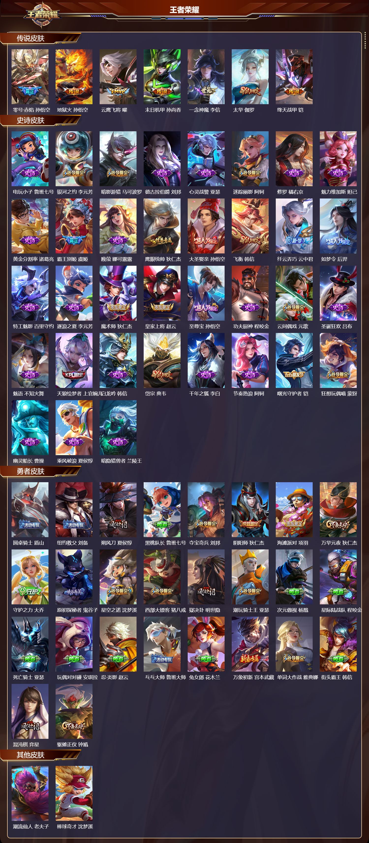 WZMK4314527王者荣耀账号详情图1