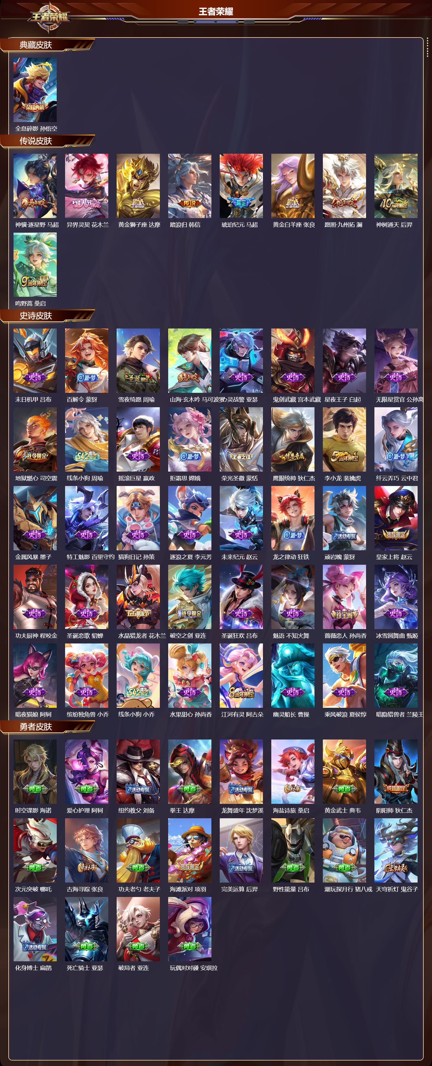 WZMK4314360王者荣耀账号详情图1