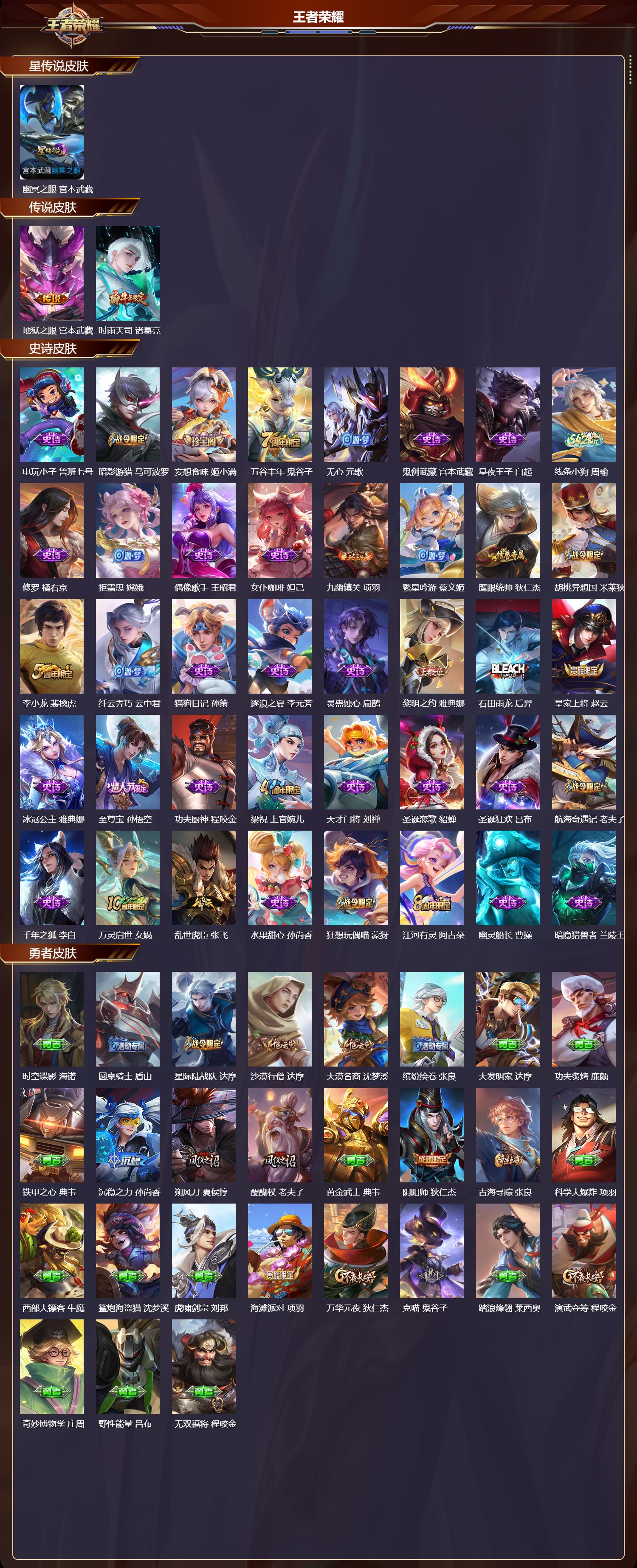 WZMK4317806王者荣耀账号详情图1