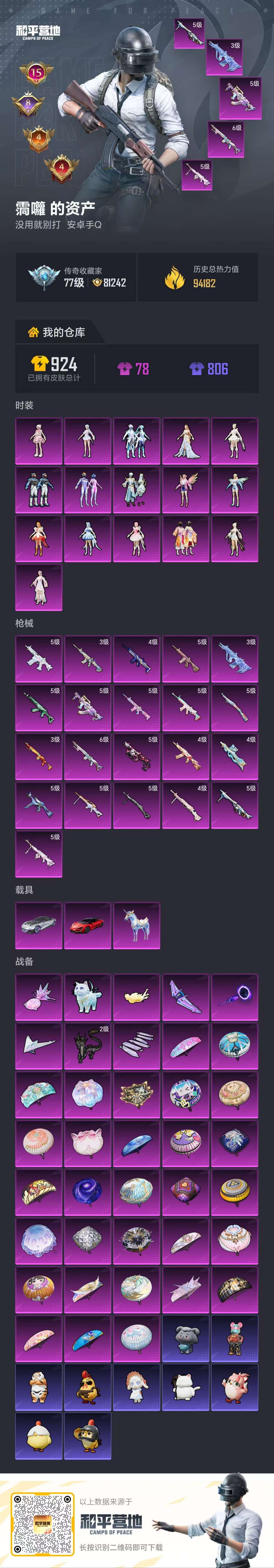 HPLX4180786和平精英账号详情图1