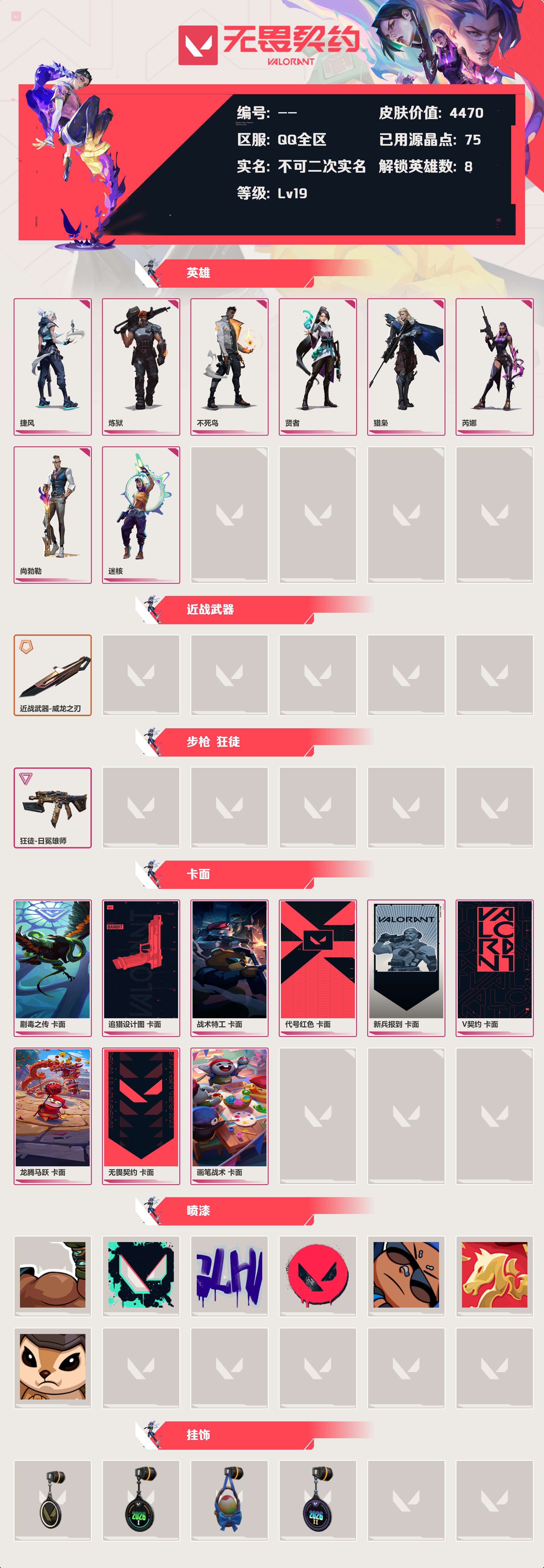 WWQLX433395无畏契约账号详情图1