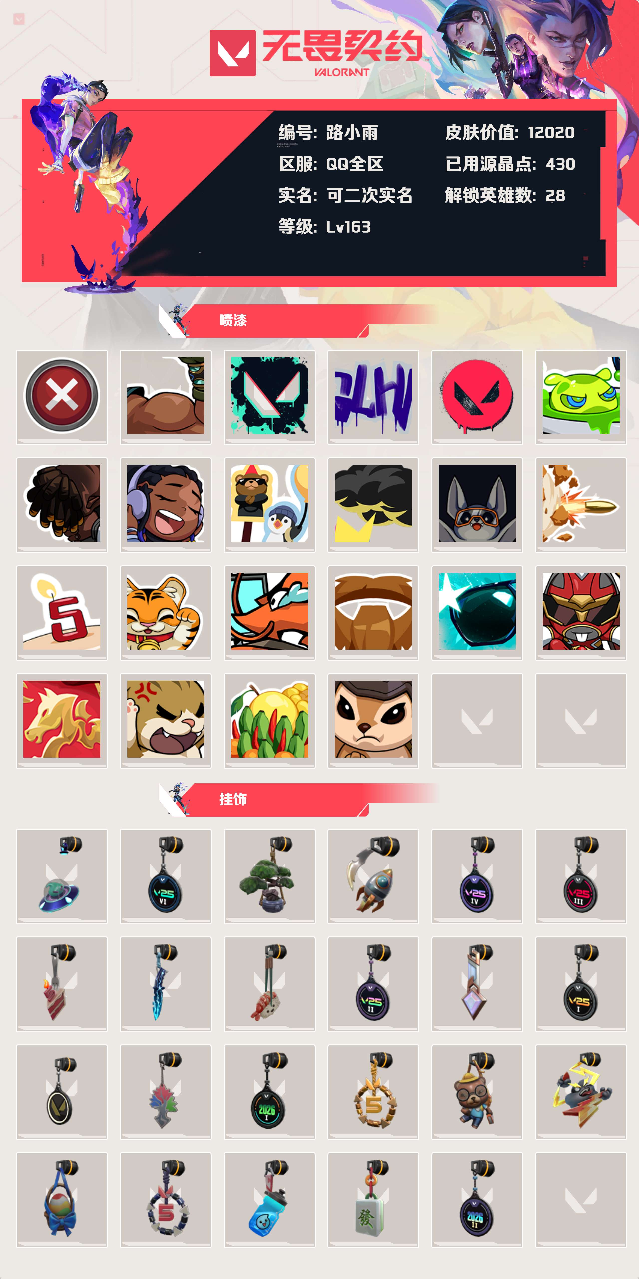 WWQLX433400无畏契约账号详情图2