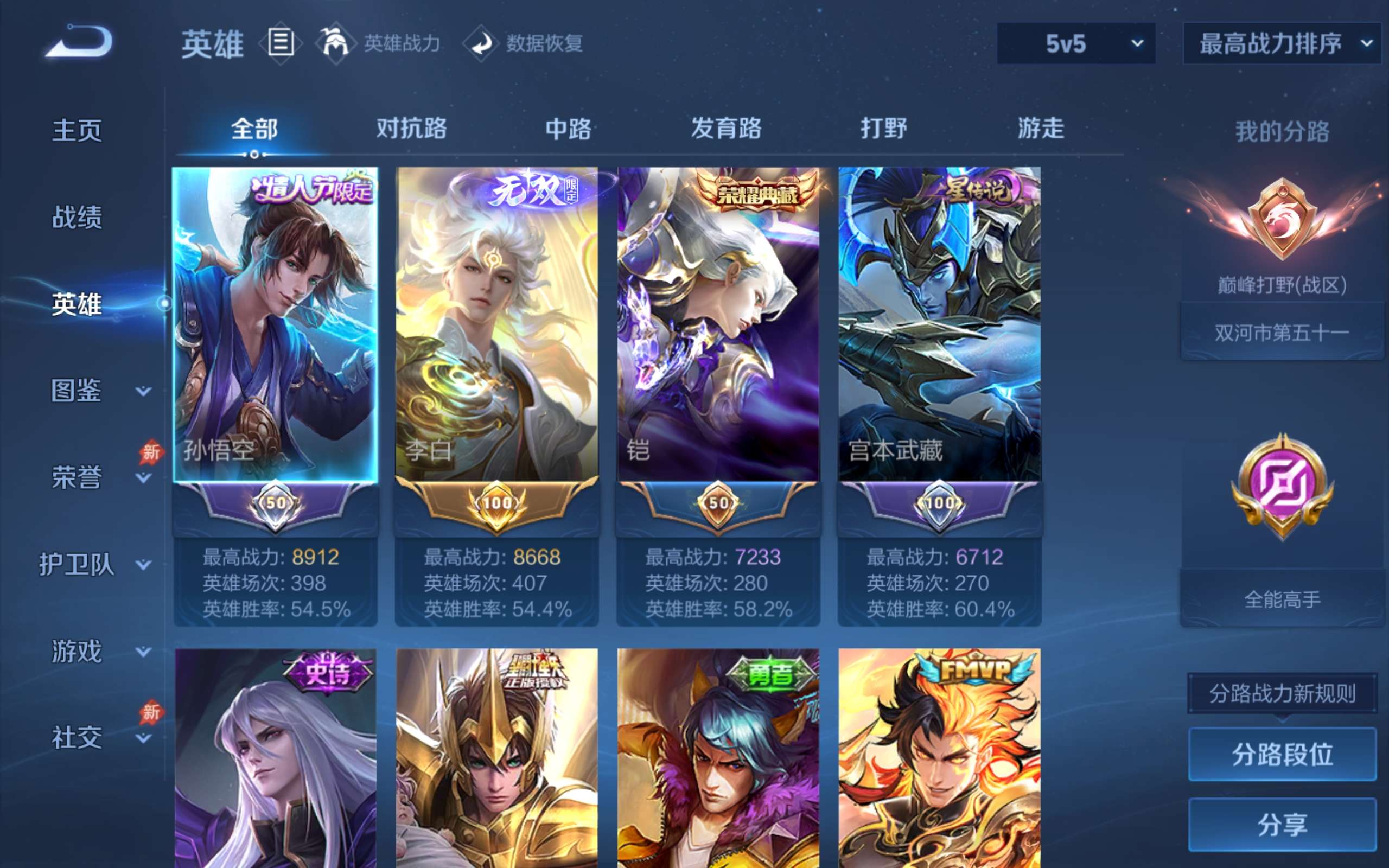 WZCMW4300583王者荣耀账号详情图2