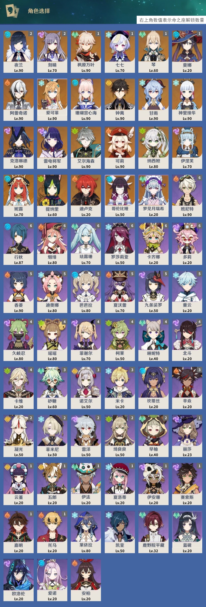 YSMK44029原神账号详情图3 YSMK44029原神账号详情图3