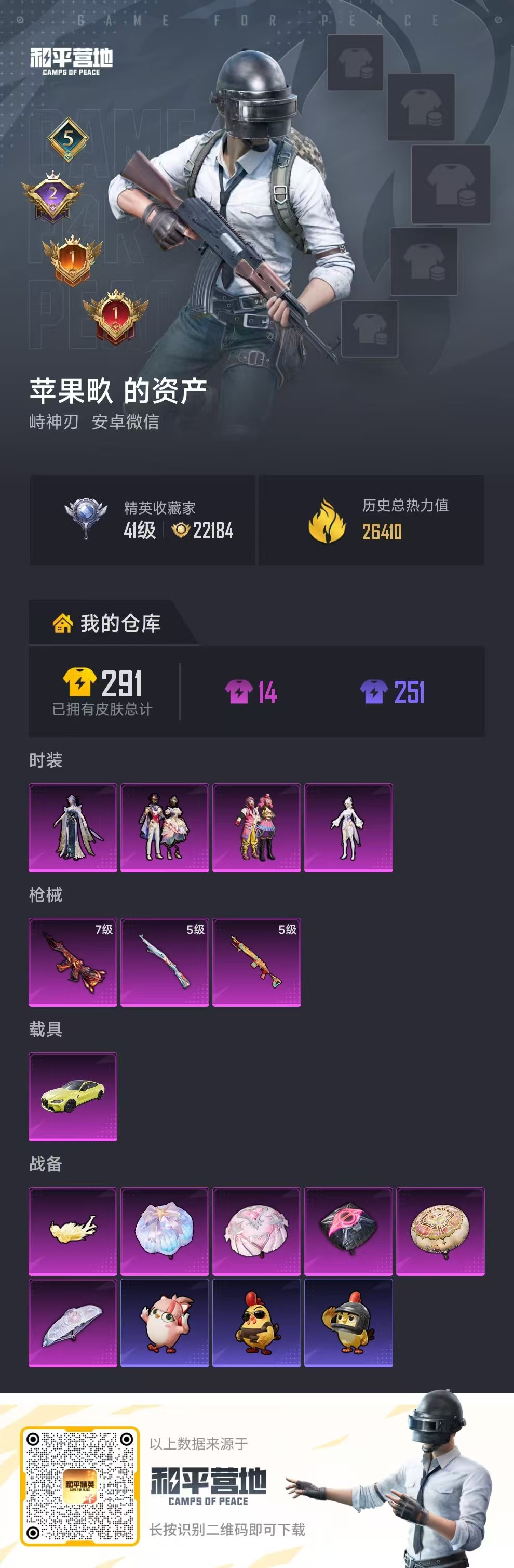 HPCMW4169980和平精英账号详情图1