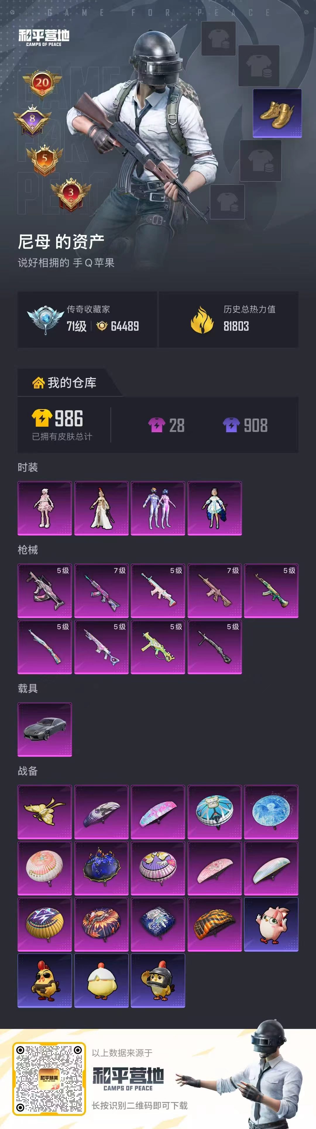 HPCMW4168856和平精英账号详情图1