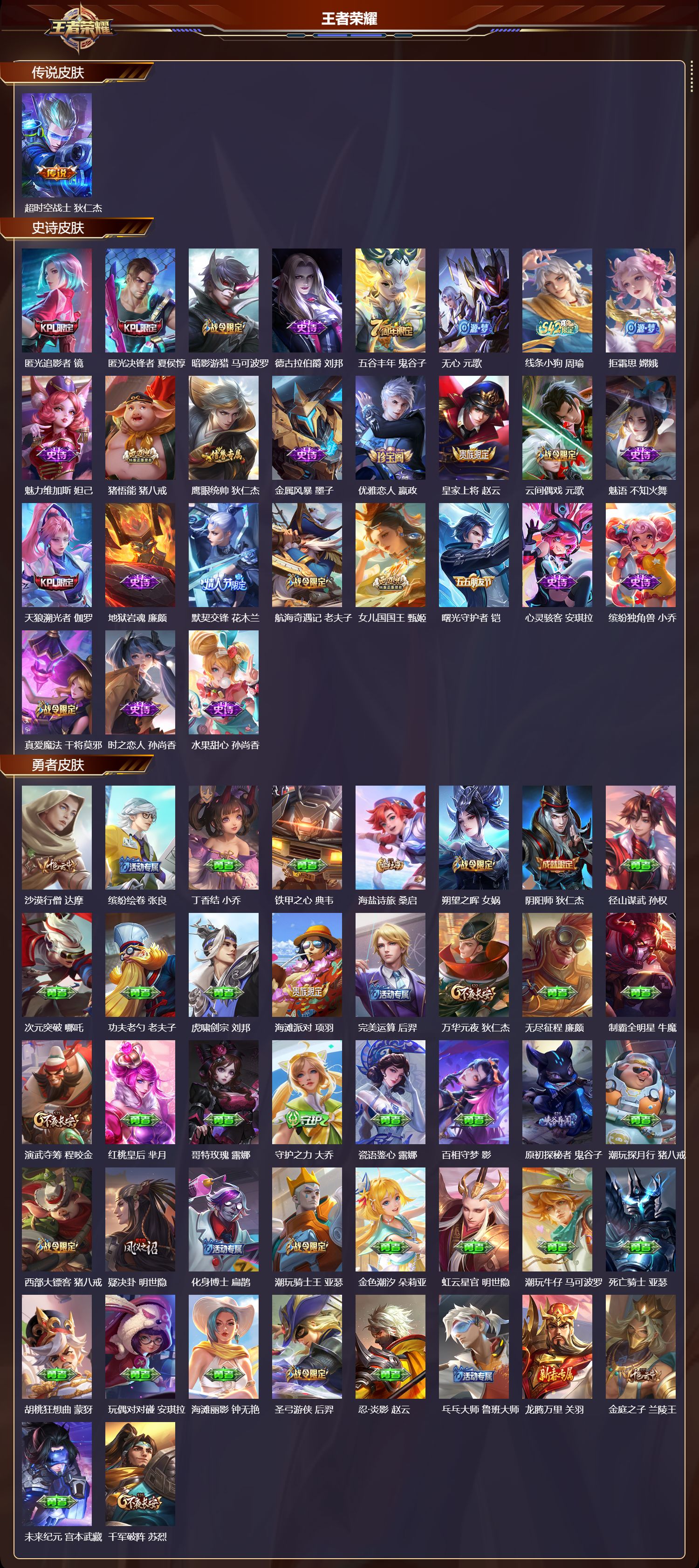 WZMK4322598王者荣耀账号详情图1