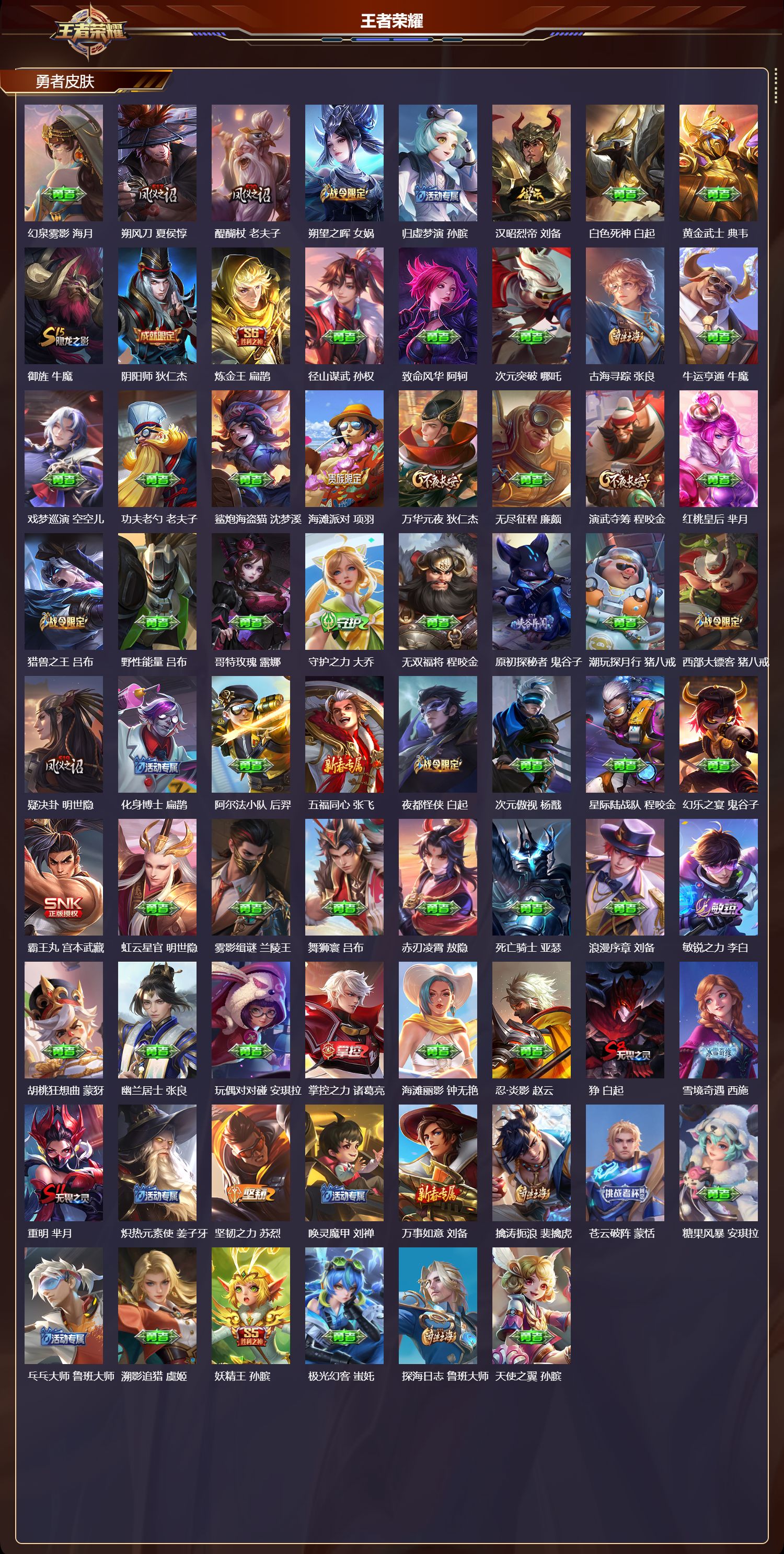 WZMK4322880王者荣耀账号详情图3