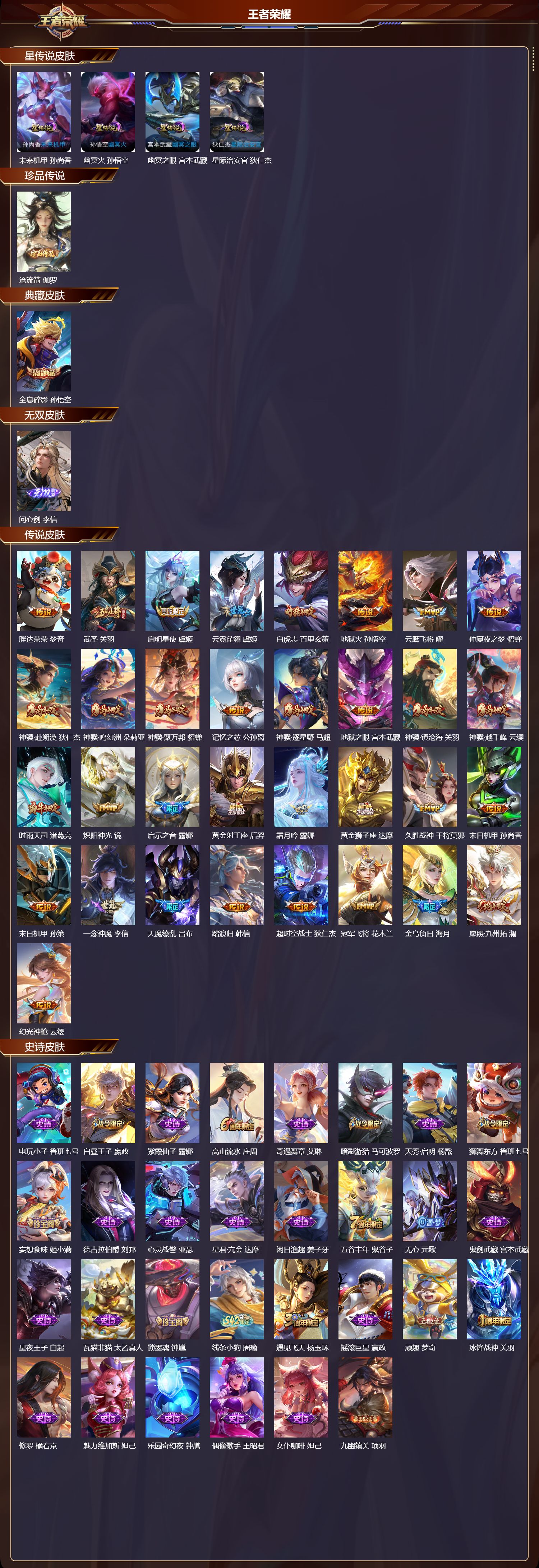 WZMK4322880王者荣耀账号详情图1