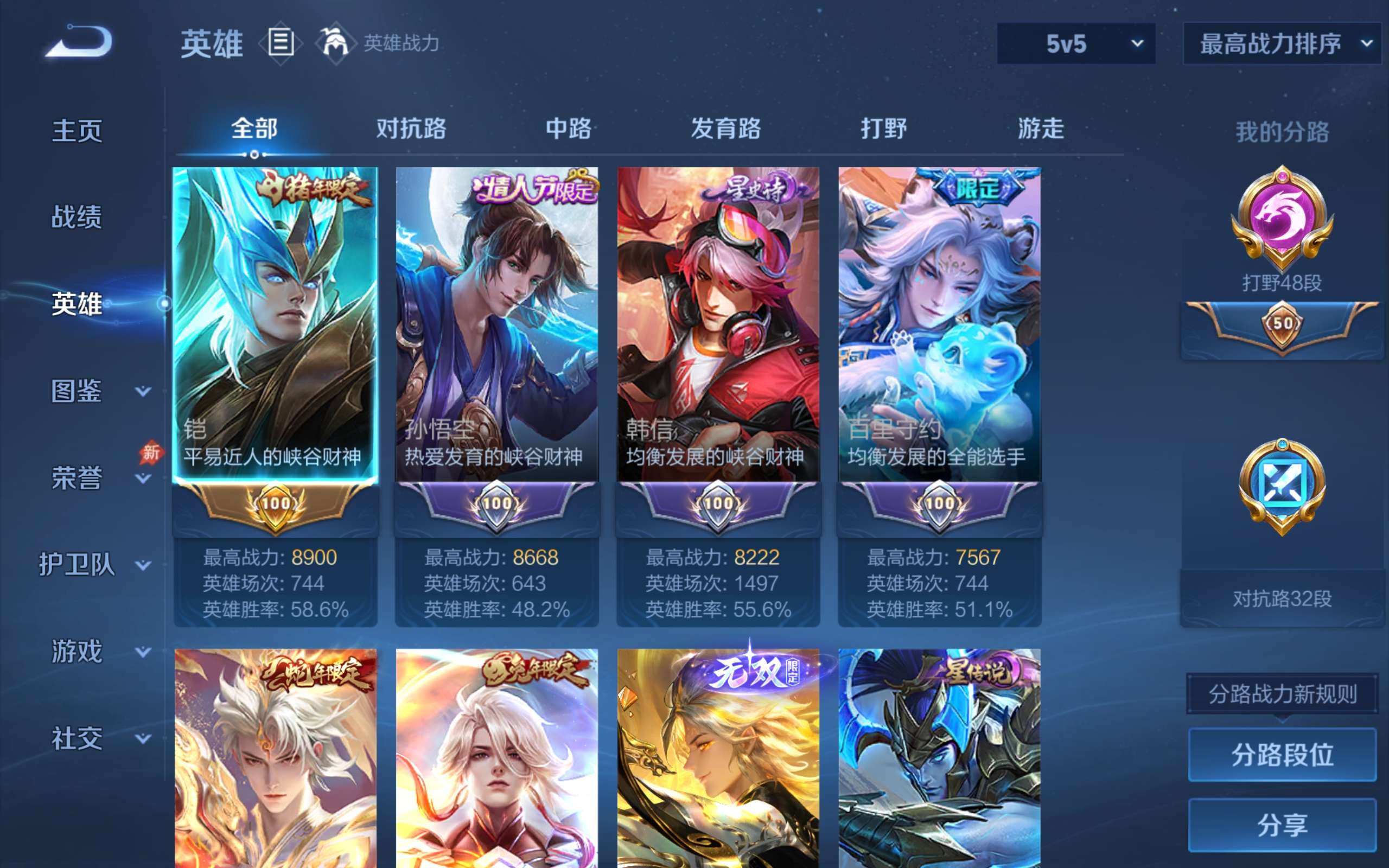 WZLX4442233王者荣耀账号详情图2