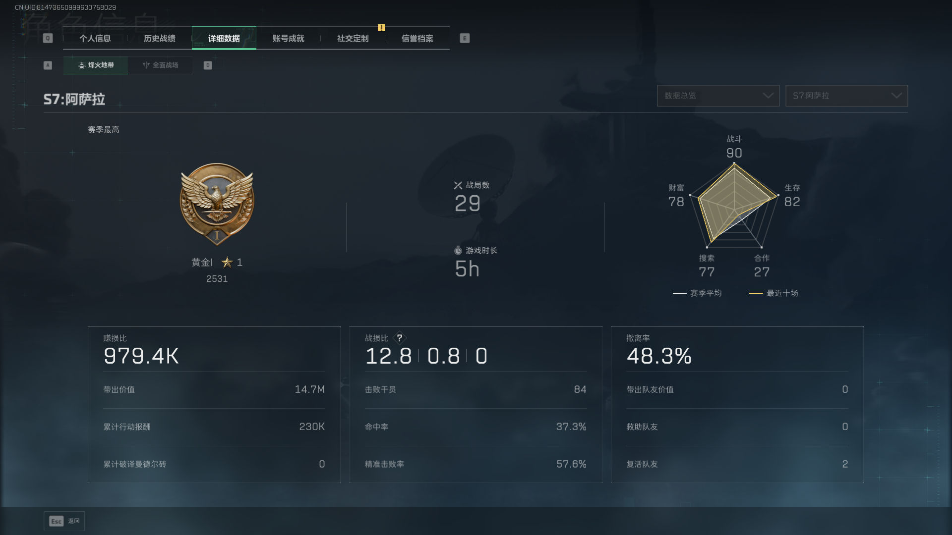 SJZQM4110374三角洲行动账号详情图4