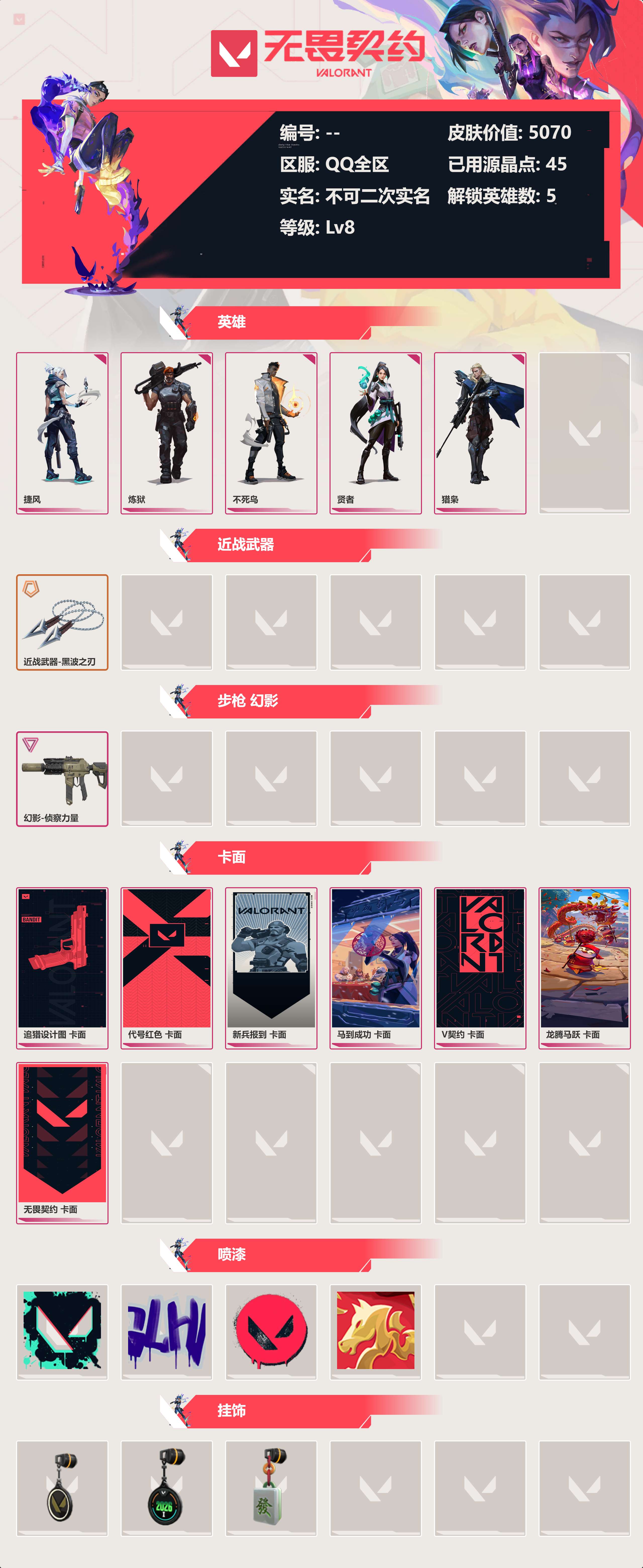 WWQLX434377无畏契约账号详情图1