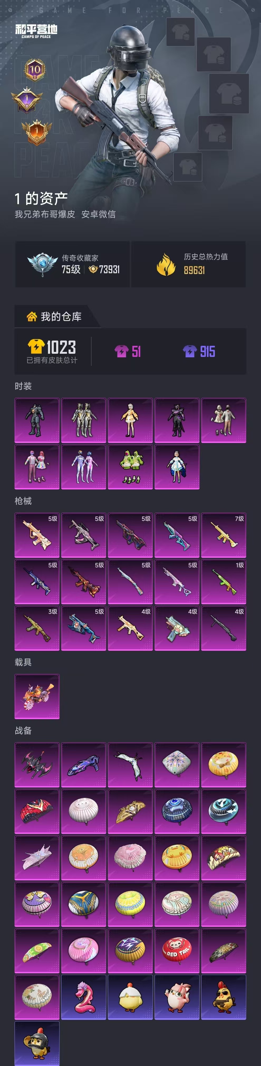 HPZM4191176和平精英账号详情图1