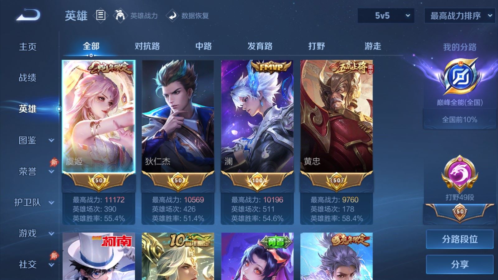 WZCMW4307272王者荣耀账号详情图2