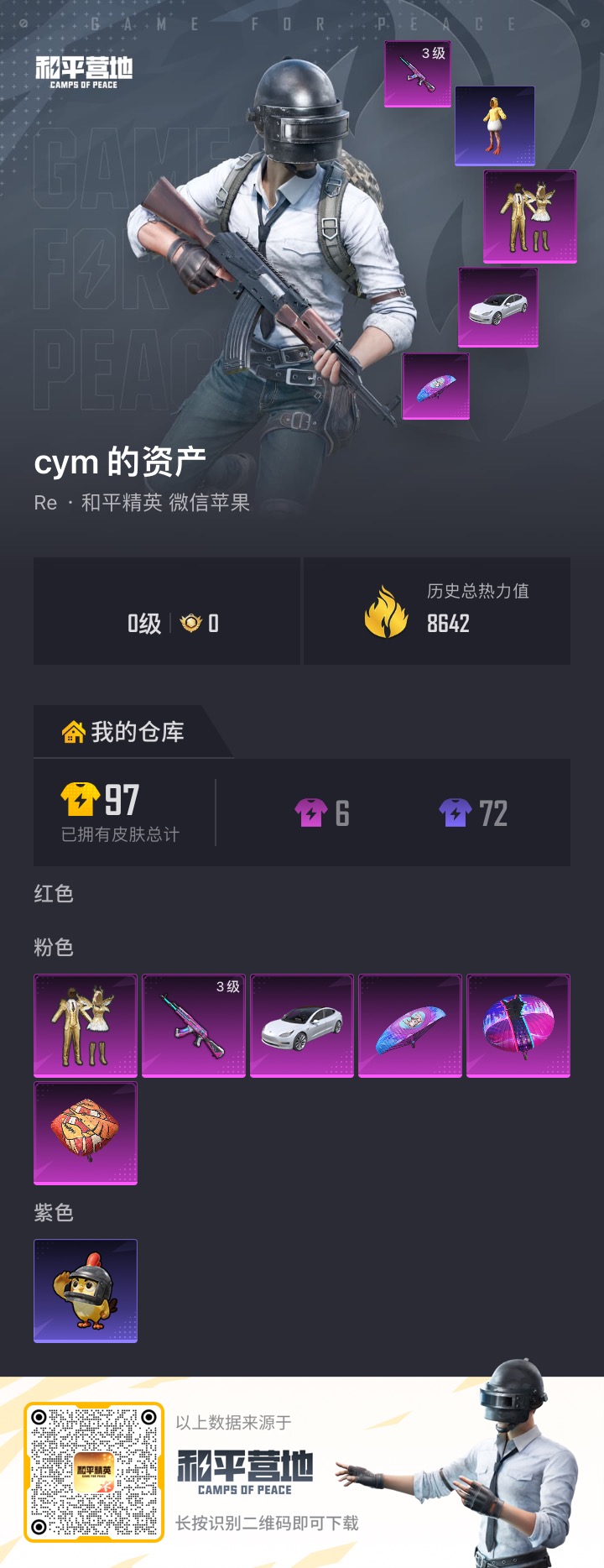 HPCMW4176635和平精英账号详情图1