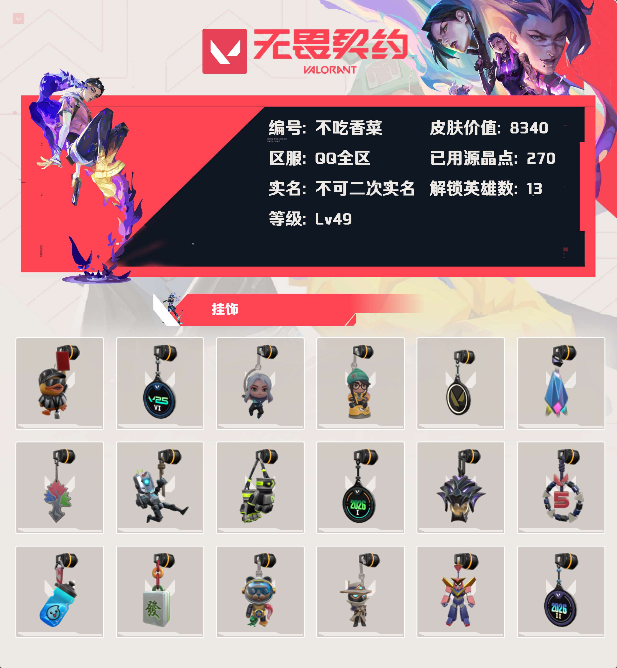 WWQLX428446无畏契约账号详情图3