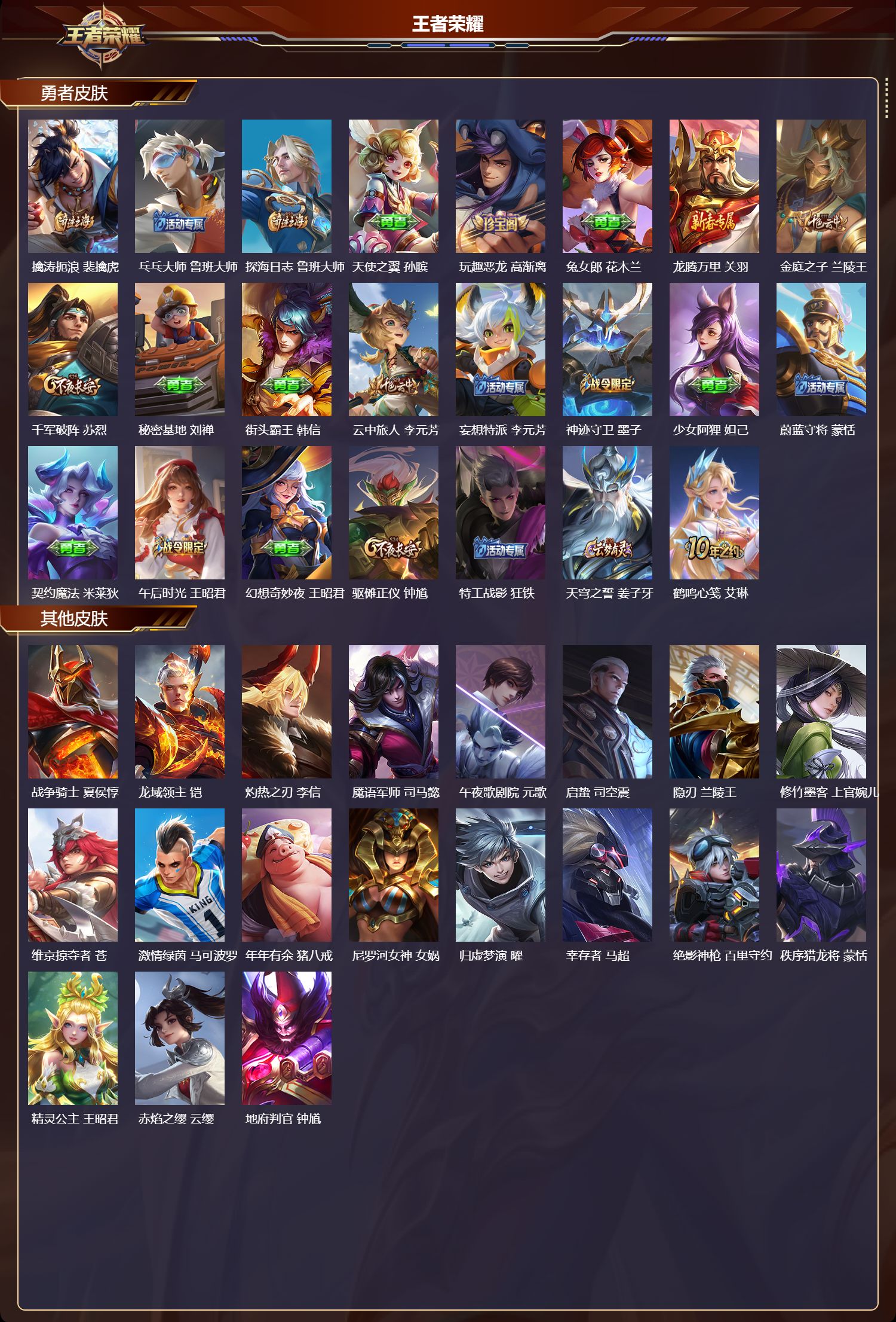 WZMK4288141王者荣耀账号详情图2