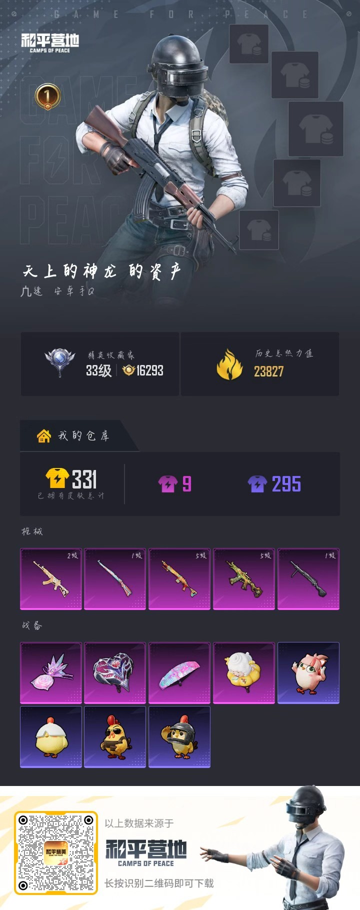 HPCMW4179297和平精英账号详情图1