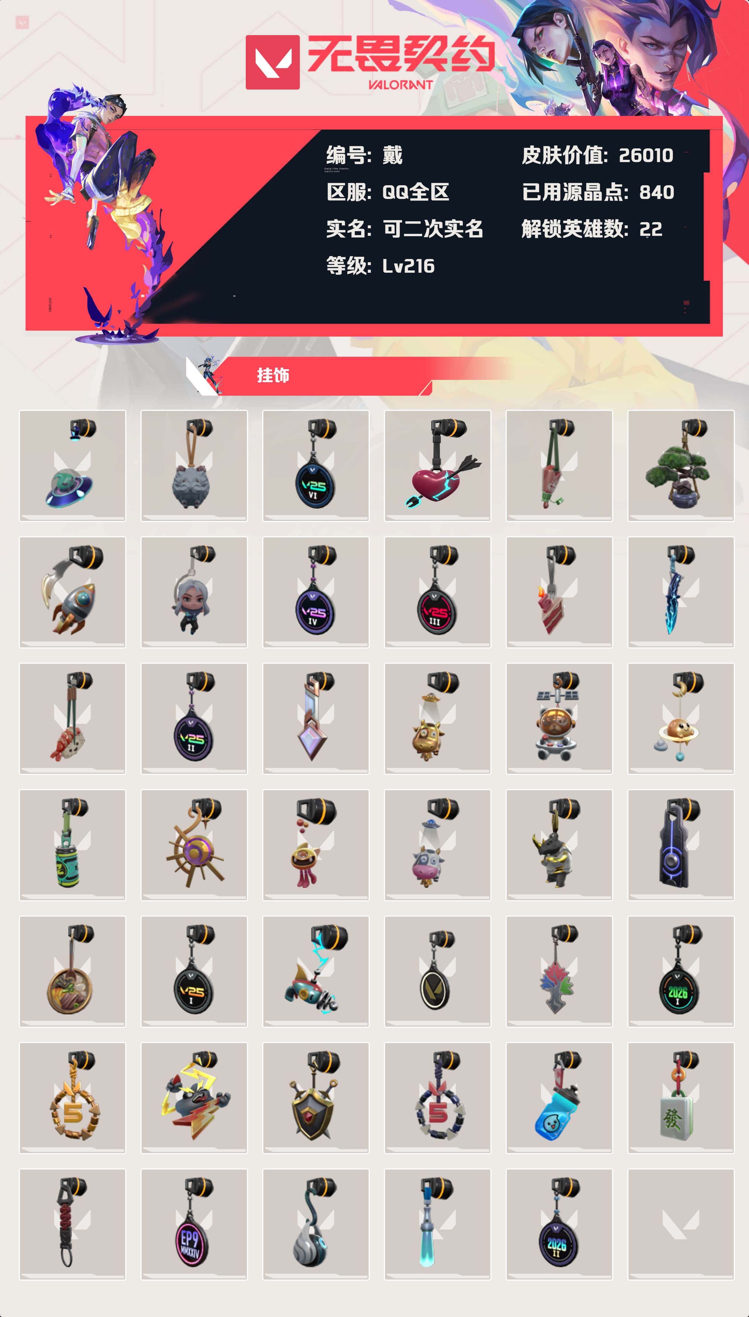 WWQLX429356无畏契约账号详情图3