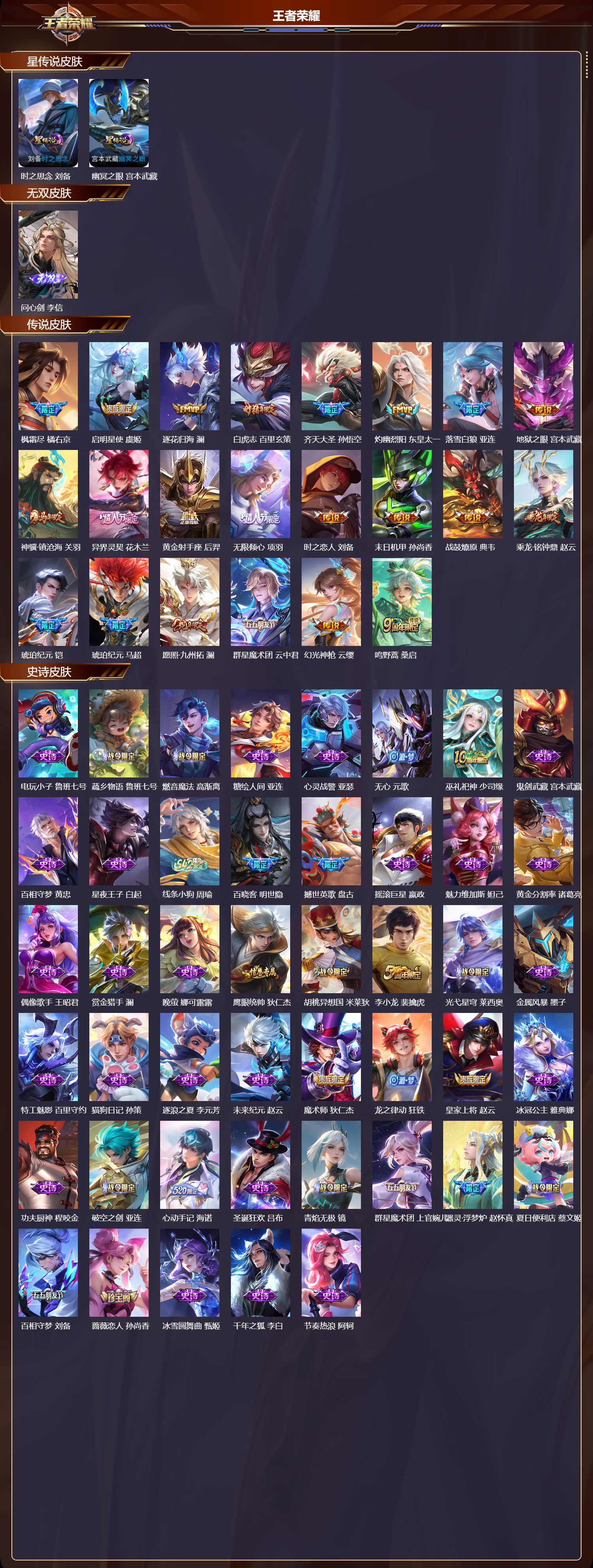 WZMK4292494王者荣耀账号详情图1