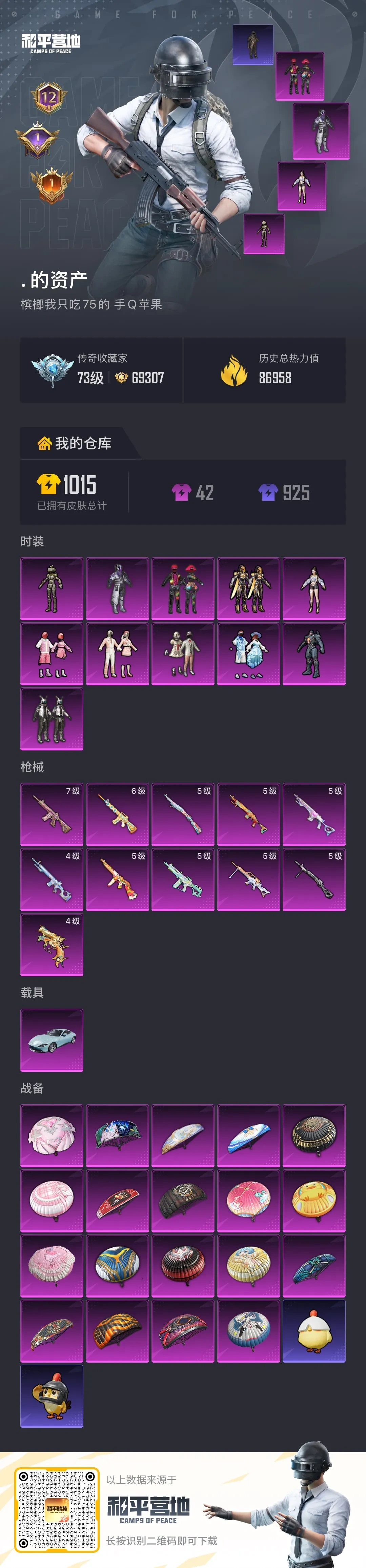 HPCMW4181769和平精英账号详情图1