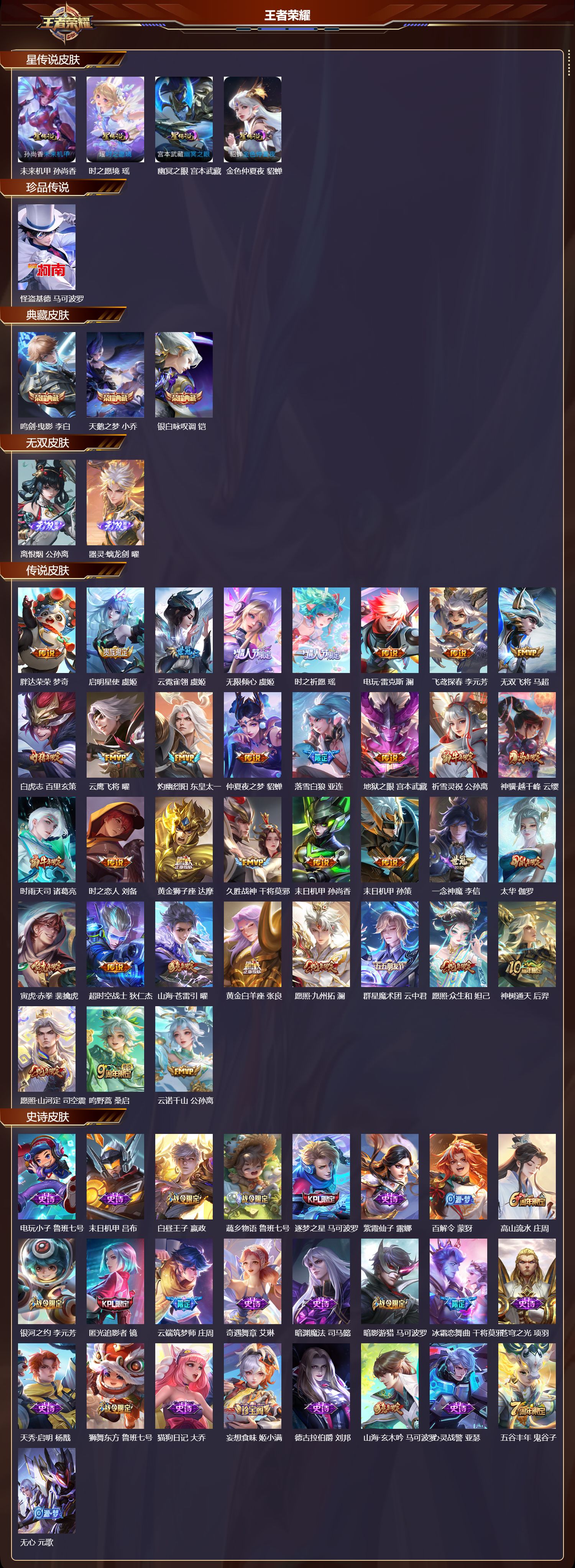 WZMK4292485王者荣耀账号详情图1