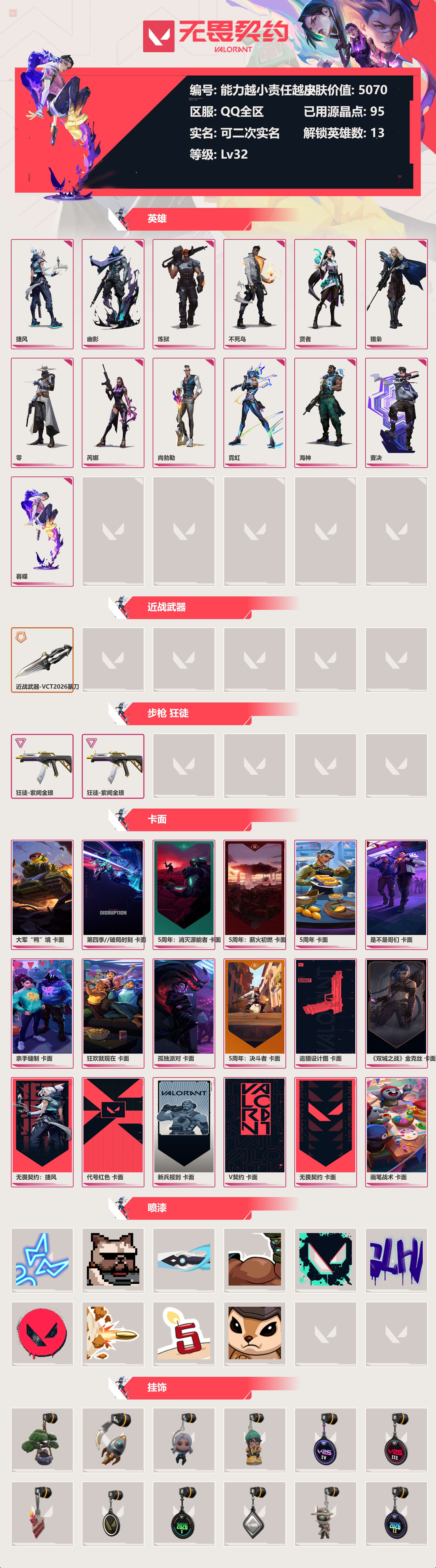 WWQLX429870无畏契约账号详情图1