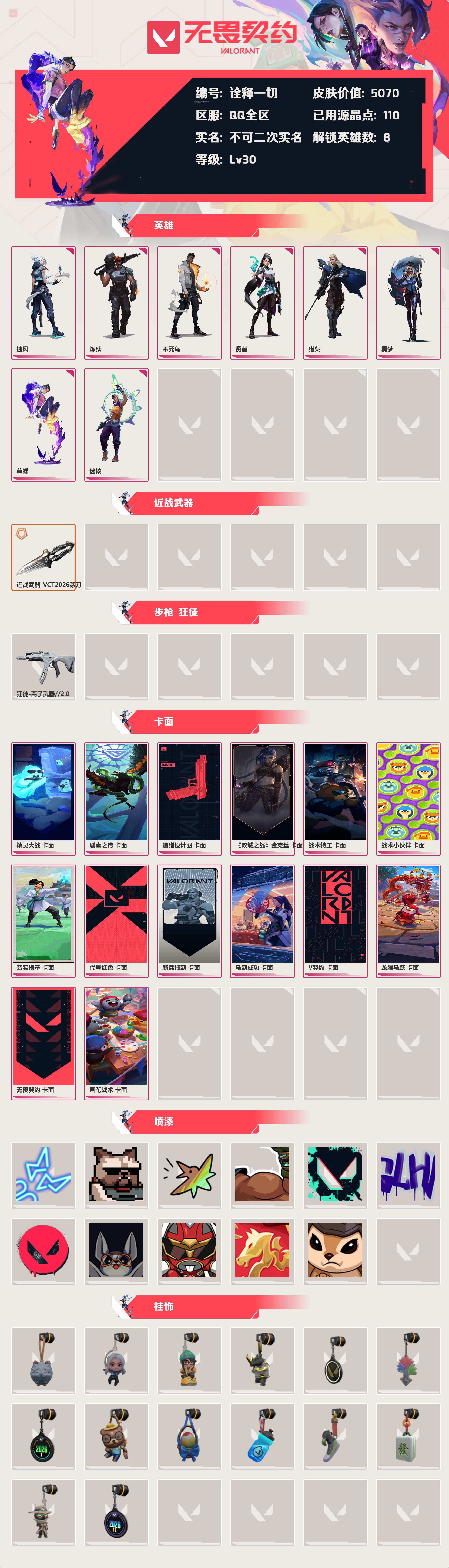 WWQLX438465无畏契约账号详情图1