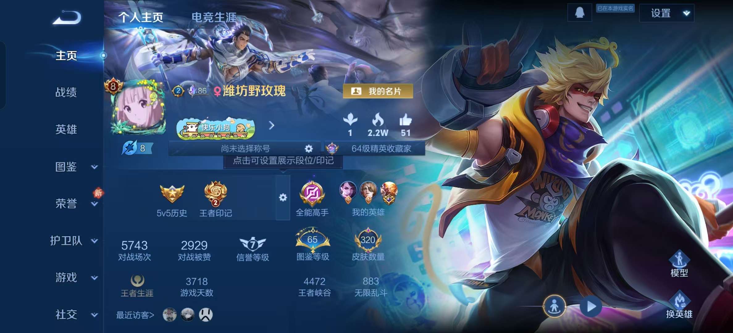 WZLX4348256王者荣耀账号详情图3