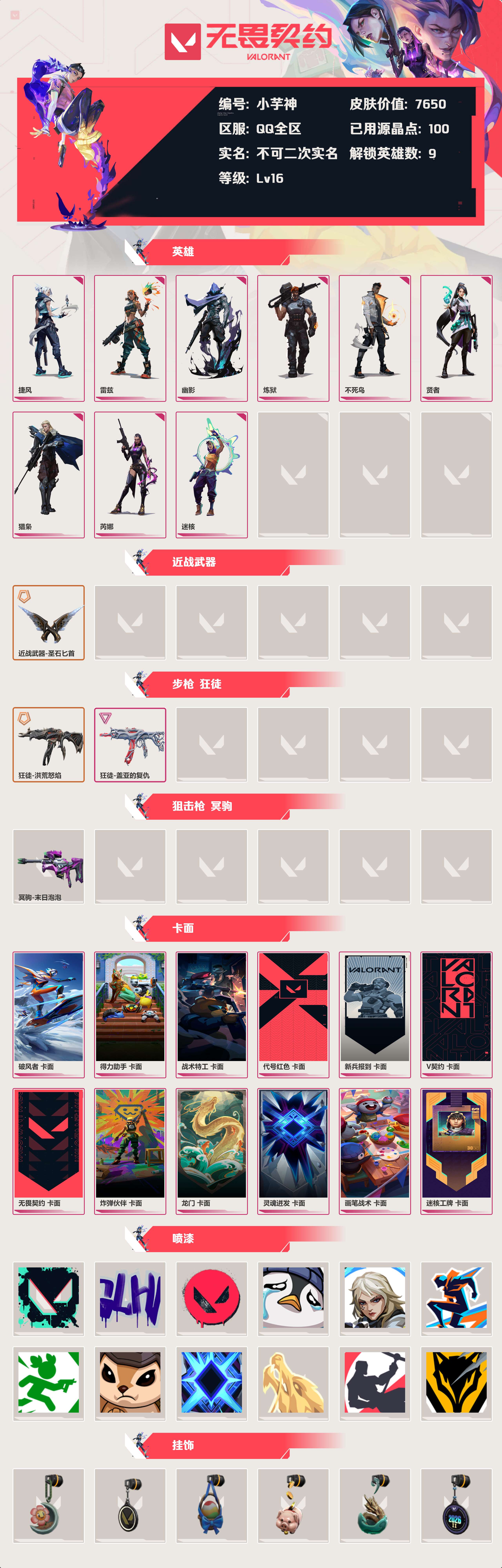WWQLX439859无畏契约账号详情图1 WWQLX439859无畏契约账号详情图1