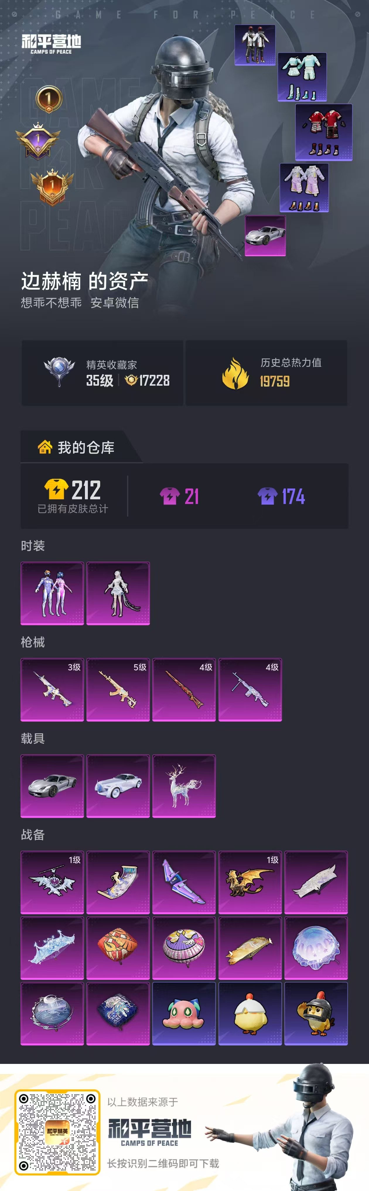 HPLX4205992和平精英账号详情图1