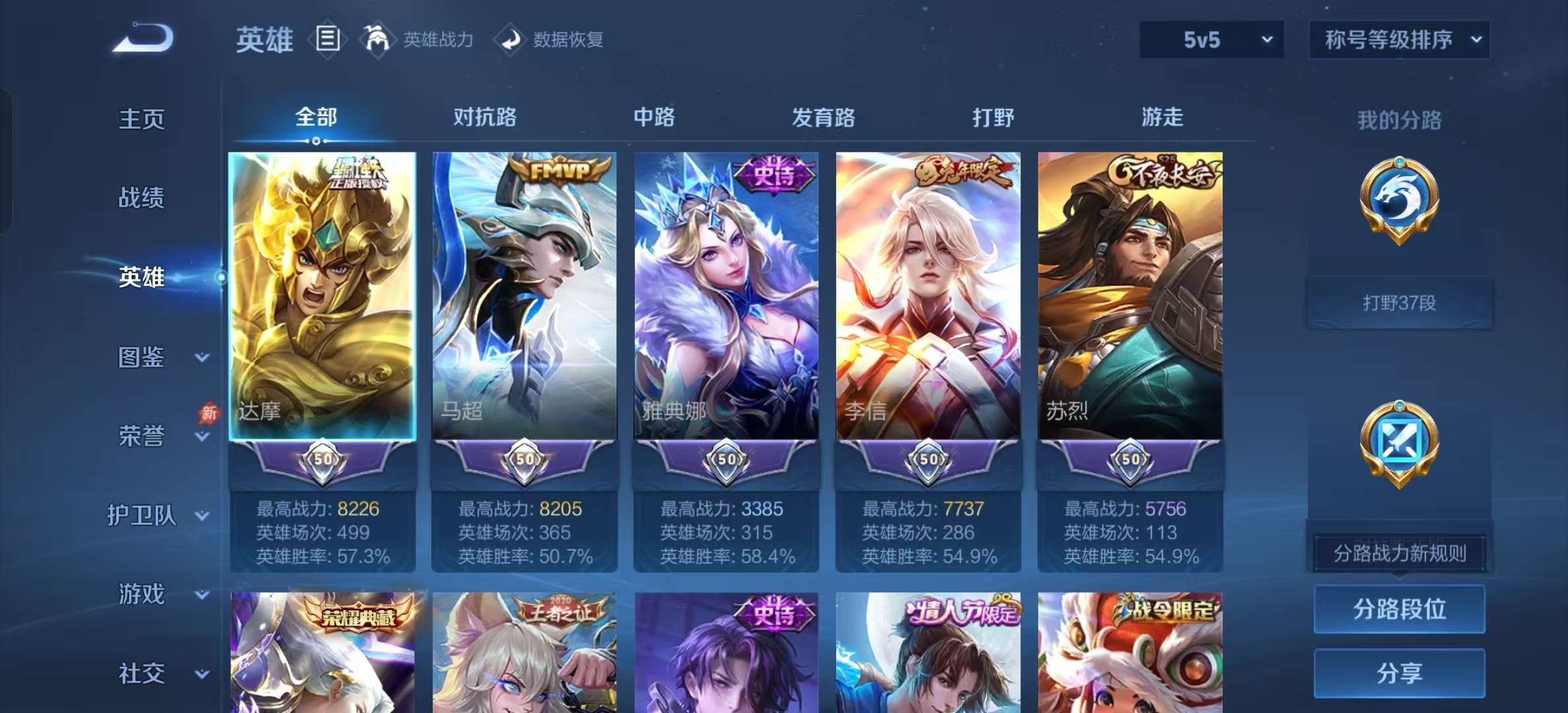 WZLX4354494王者荣耀账号详情图2