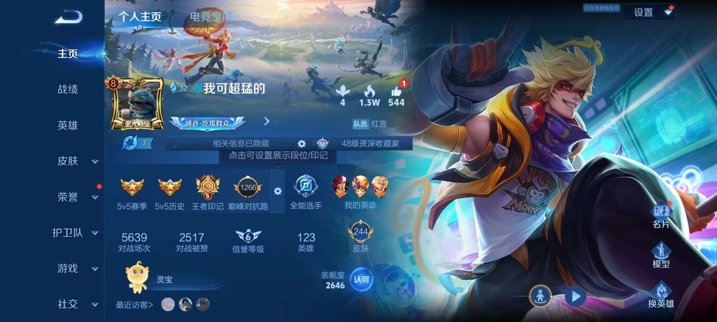 WZLX4357911王者荣耀账号详情图1