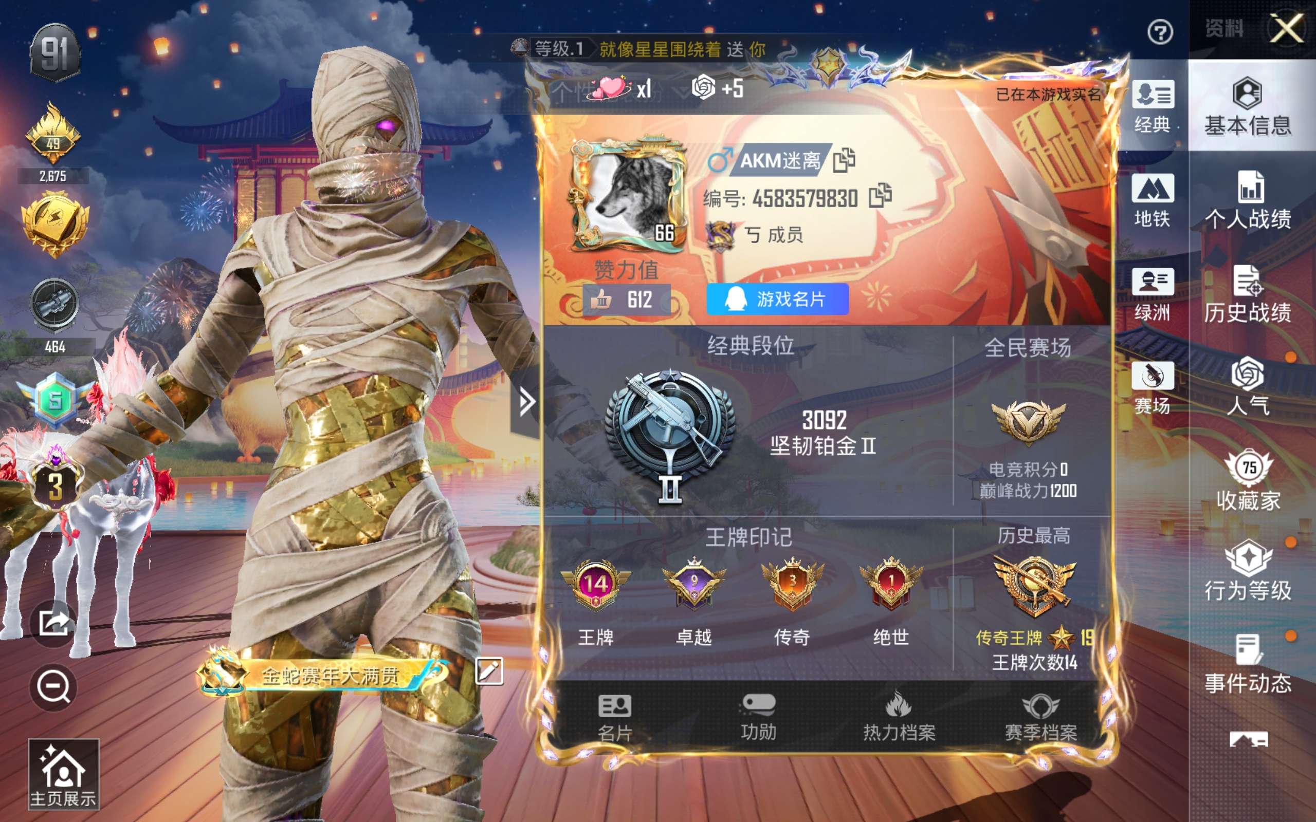 HPLX4276866和平精英账号详情图3