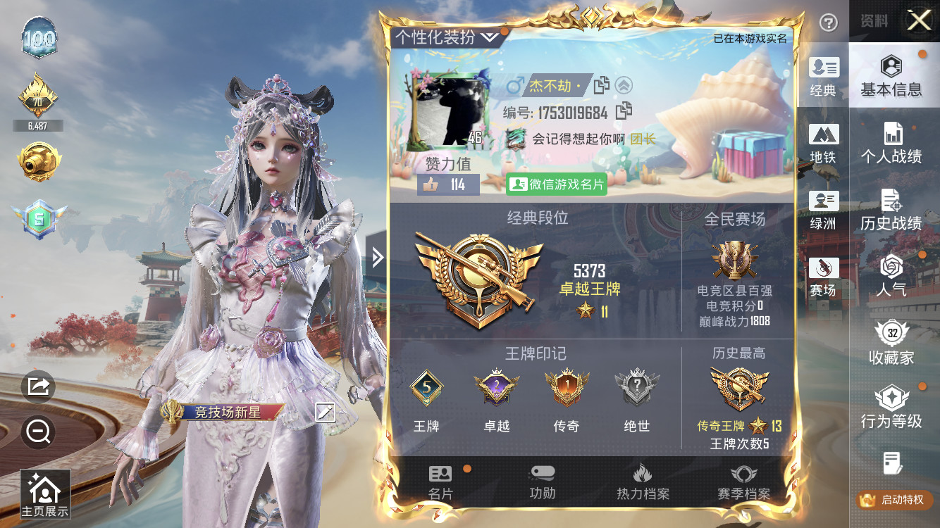 HPZM4264789和平精英账号详情图1