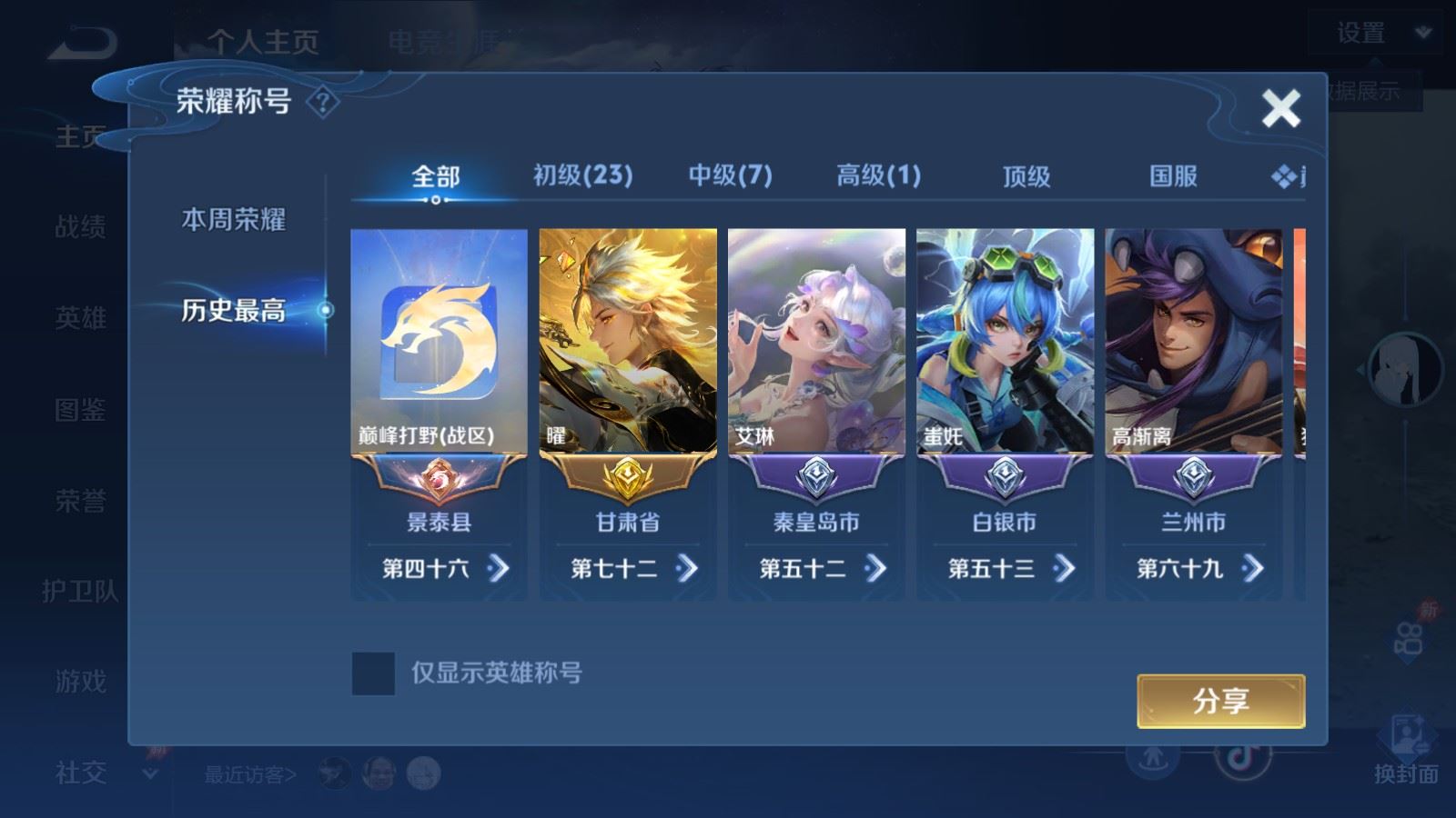 WZMMN4589682王者荣耀账号详情图3