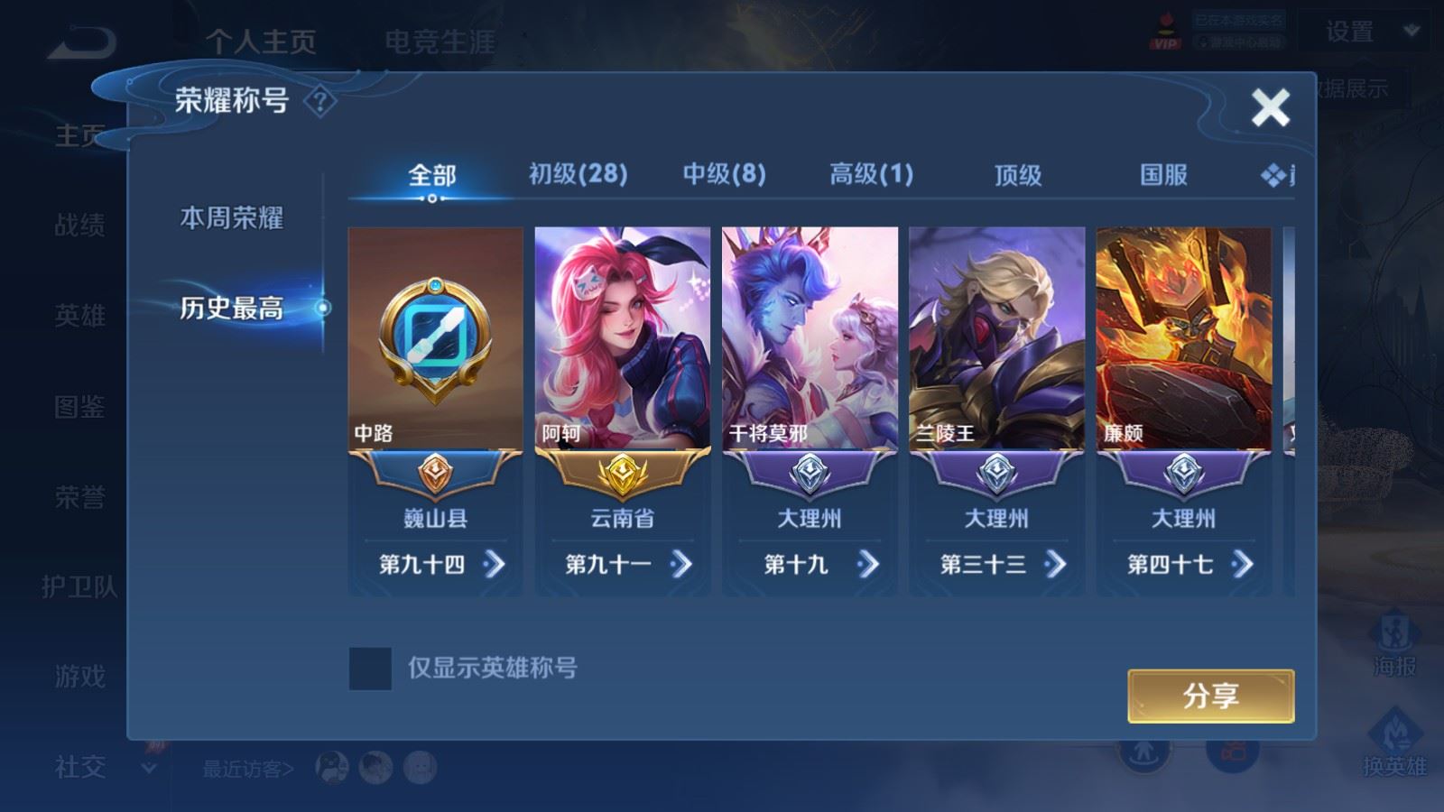 WZMMN4595310王者荣耀账号详情图3