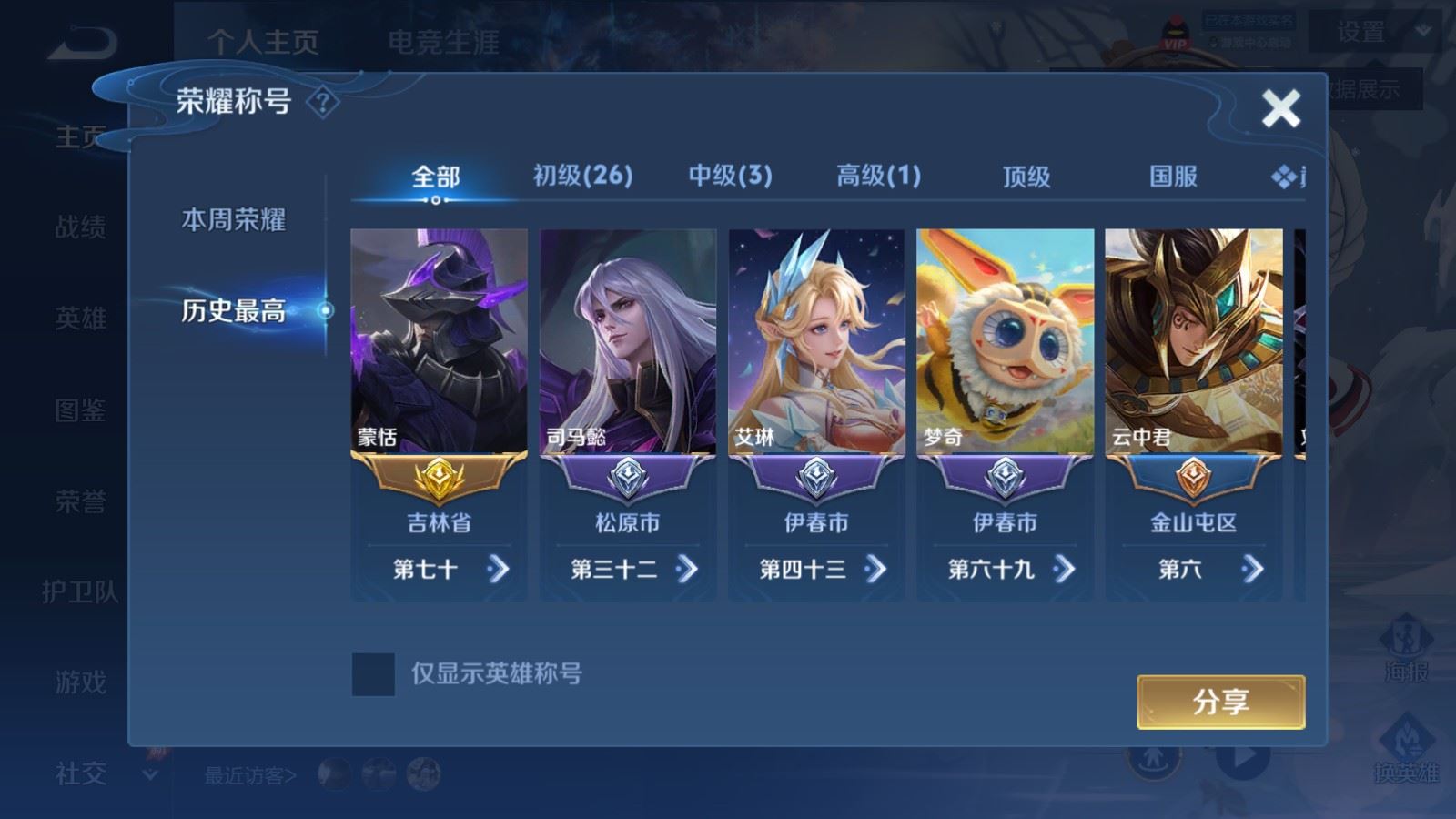 WZMMN4608318王者荣耀账号详情图3 WZMMN4608318王者荣耀账号详情图3