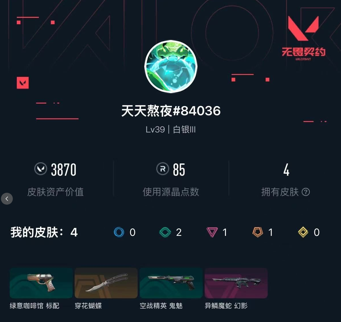 WWQLX4133122无畏契约账号详情图1 WWQLX4133122无畏契约账号详情图1