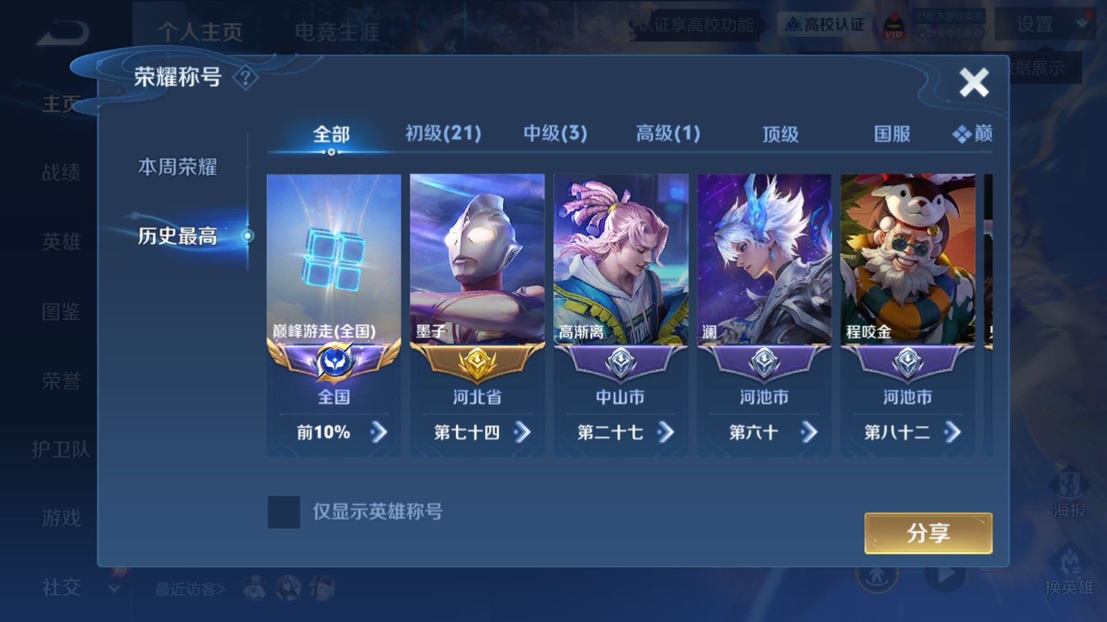 WZMMN4645338王者荣耀账号详情图3 WZMMN4645338王者荣耀账号详情图3